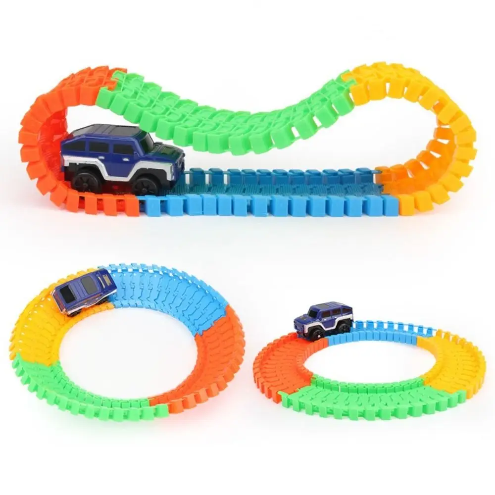 DIY Monteren Racing Set Spoor Educatief Puzzel Speelgoed Elektrische Treinwagon Flexibele Gevarieerde Styling Spoorauto Speelgoed Kinderplezier