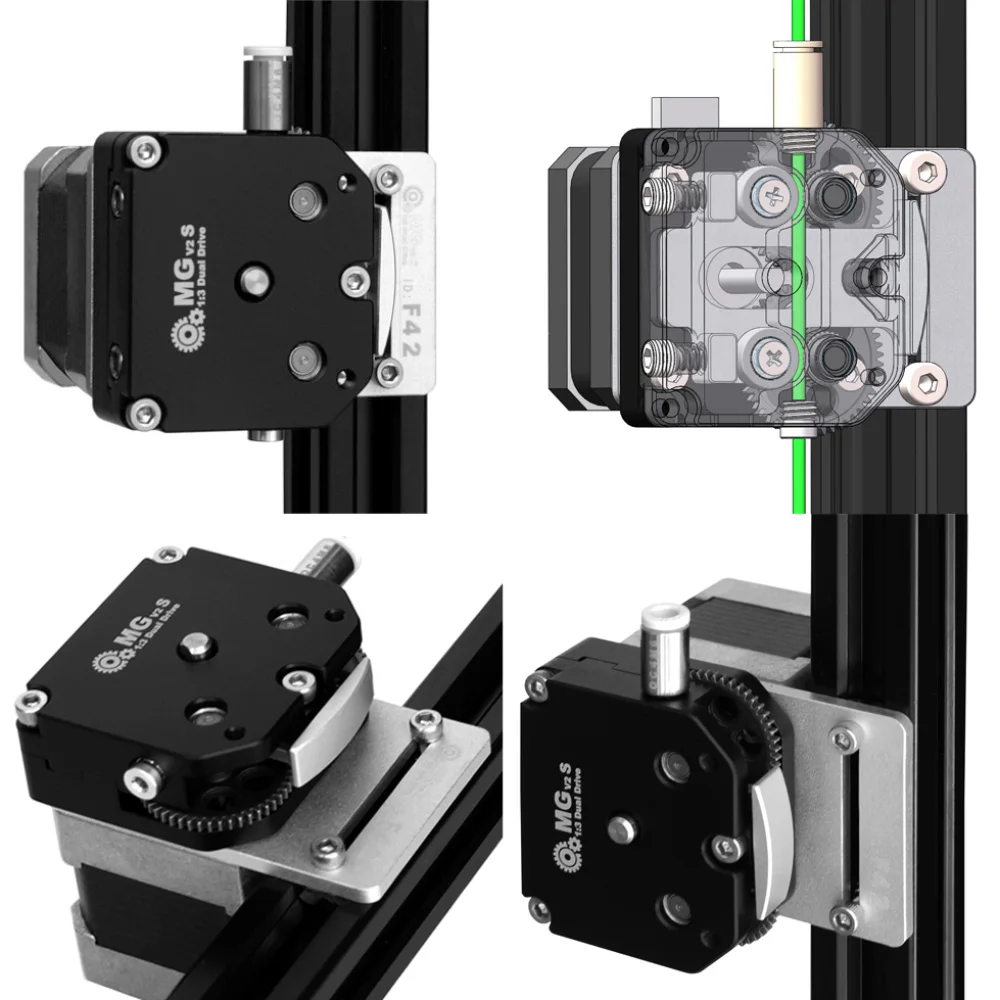 Juego F2 de extrusora OMG V2S, engranaje de tratamiento térmico de filamento extruido de extremo remoto, doble unidad totalmente de Metal para actualización ENDER CR10