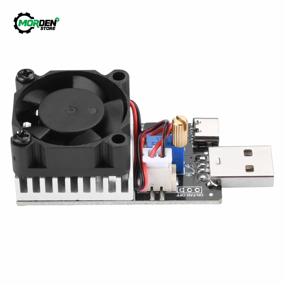 DC 3.7-20V 3A  25W Load Tester Electronic Test Resistor Module USB&Type C Interface Adjustable Constant Current with Cooling Fan