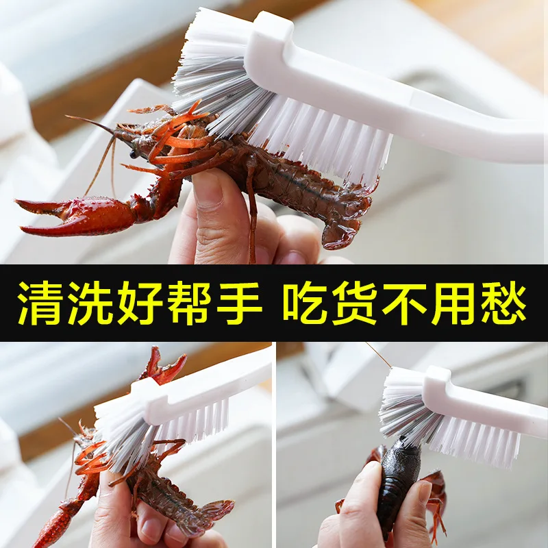 1PCS Kitchen Cleaning Brush Bathroom Bottle Cleaning Brush Corner Lobster Cup Brush Bending Handle Scrubber Curved Accessories