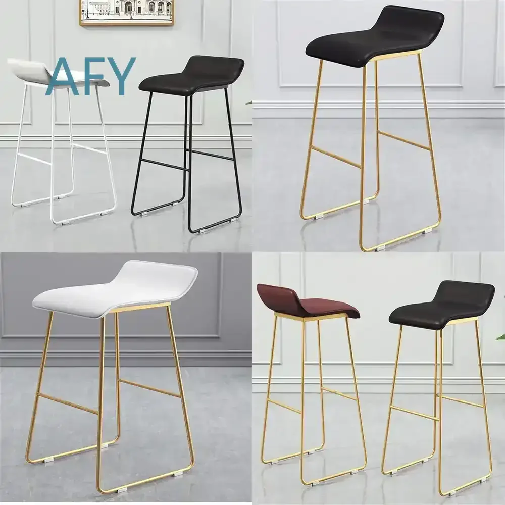 for Design Seat Height 65cm 75cm Kitchen Counter Stool Nordic Bar Chair Fashion Metal Steel Bar Stool Dining Room Home Decor