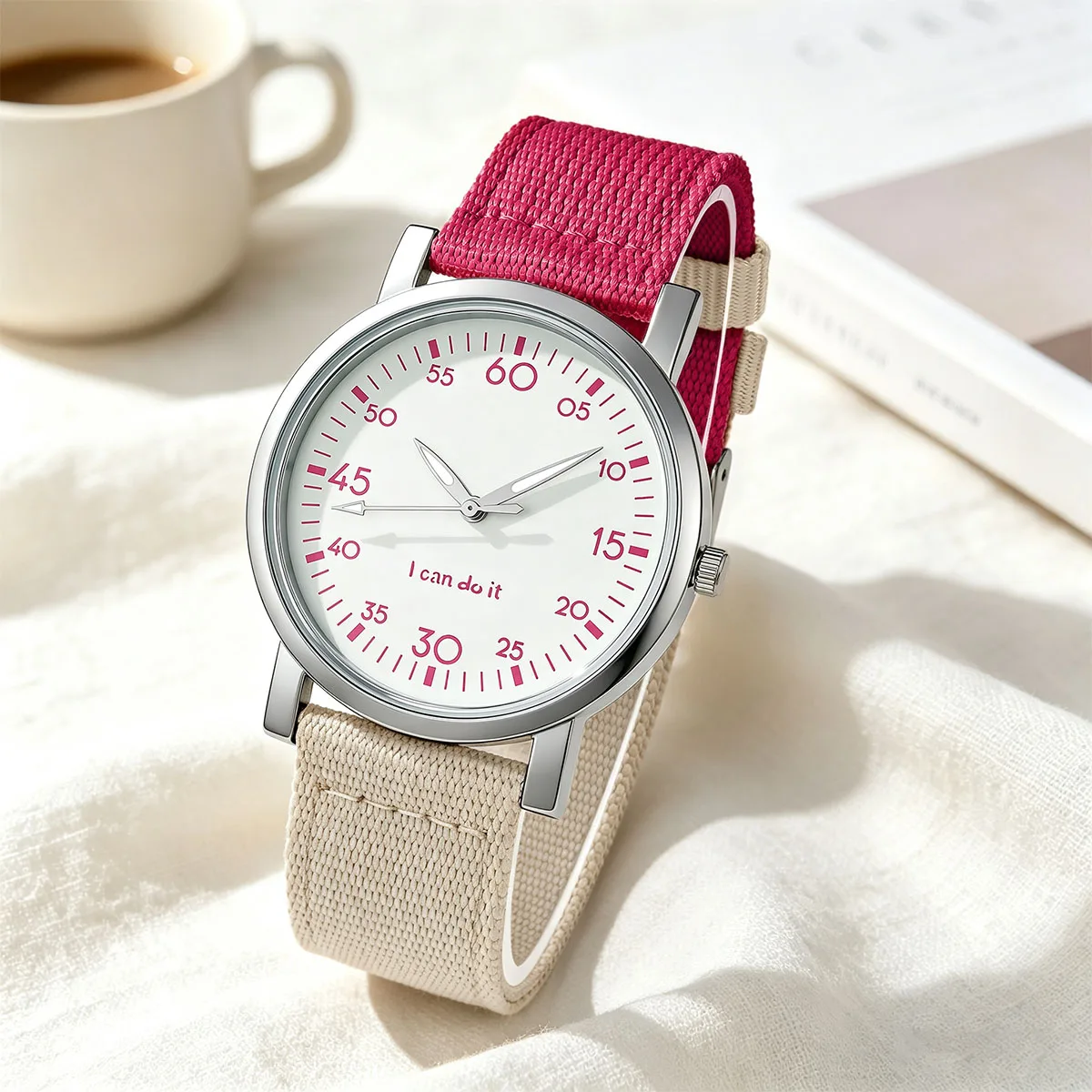 Women Quartz Watch Nylon Strap Simple Analog Wristwatch Ladies Watches