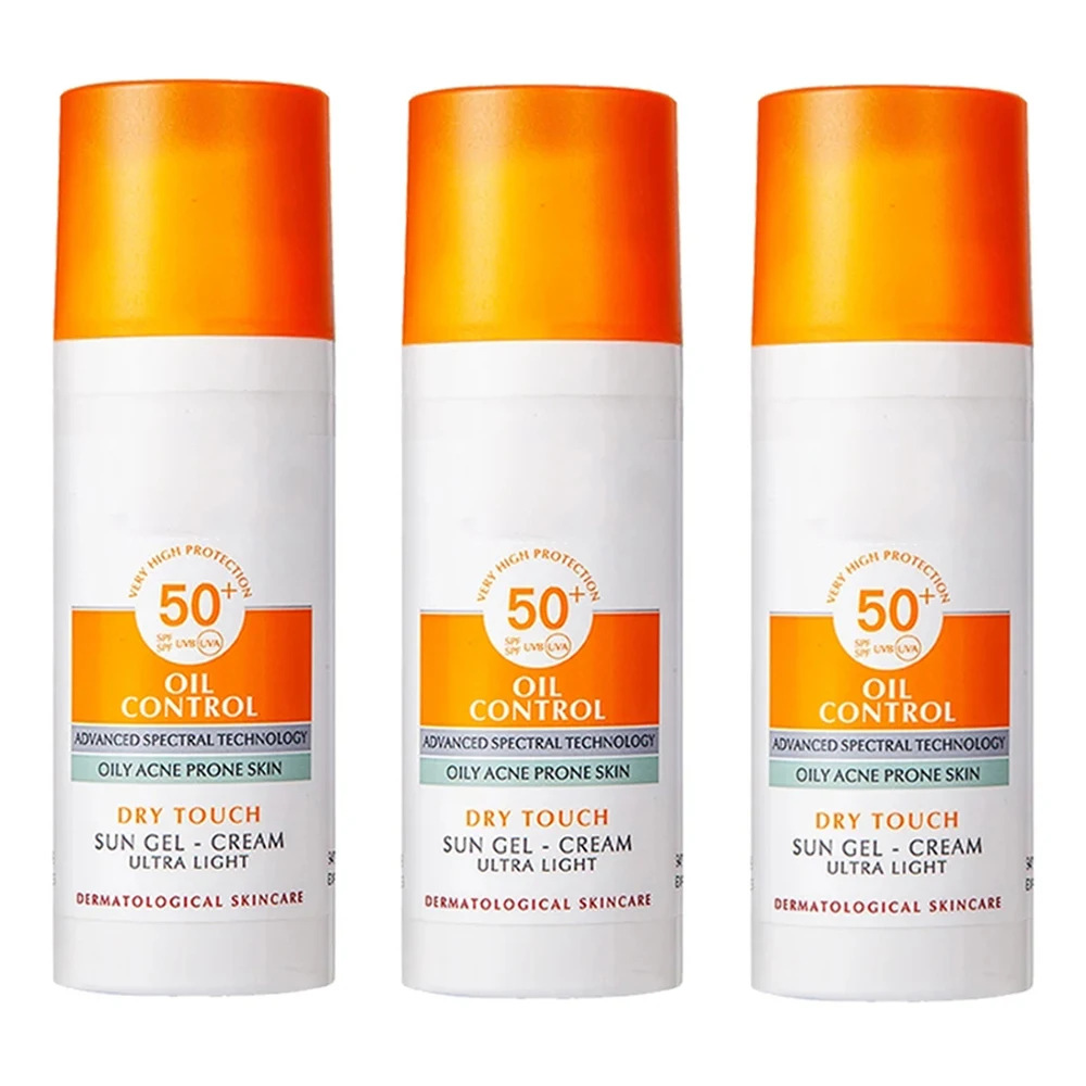 

3PCS Oil Control SPF50+ Dry Sunscreen 50ml, suitable for all skin types