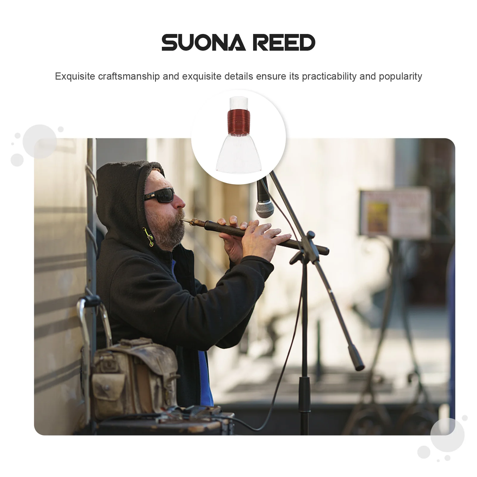 10 Suona Whistle น้ําหนักเบา Reed Wind Mouthpiece สีขาวสําหรับอุปกรณ์เสริม