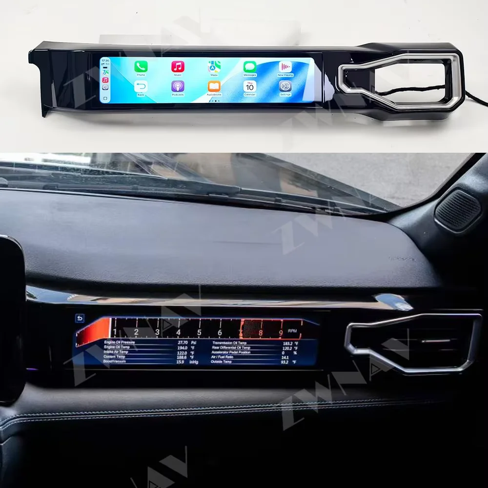 For Ford Mustang 2024-2027 Wireless Android Auto Carplay Car Co-pilot Multimedia Player GPS Navigation Passenger Meter Screen
