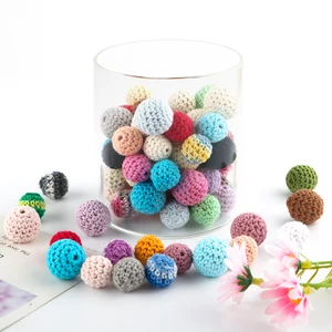 サンロニー10pcs 16/20mm木製かぎ針編みのビーズオアガニック手作り宝石を作るDIY Pacifierチェーンネックレスブレスレットアクセサリー 12ベストセールス木製ビーズ-10