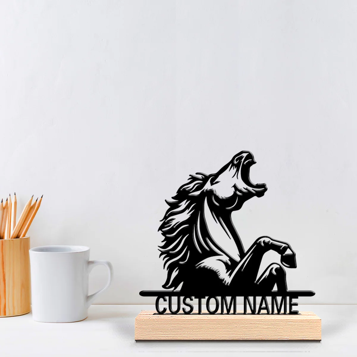 1pc Head-high galloping horse Customized Name Metal Statue Art Crafts With Wood Base Metal Statue Study Desktop Decoration