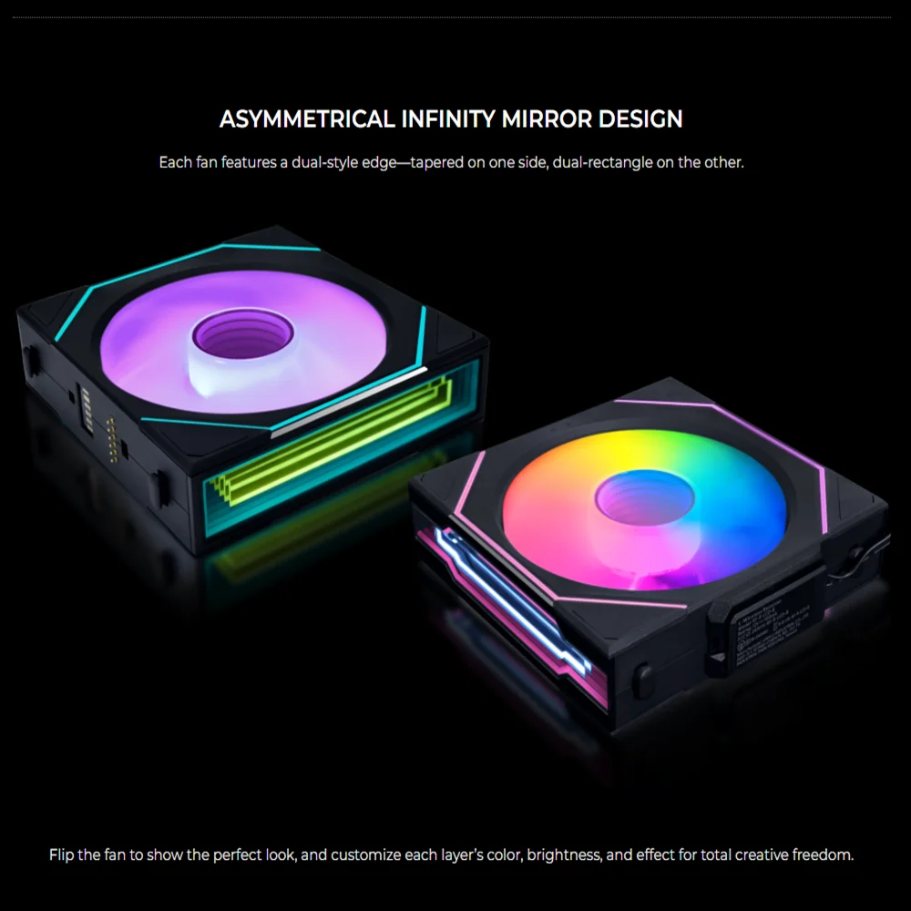 LIANLI UNI FAN SL-INF مروحة كمبيوتر لاسلكية 120 مم، مروحة تبريد المياه، مروحة باعثة للضوء 5 فولت ARGB.