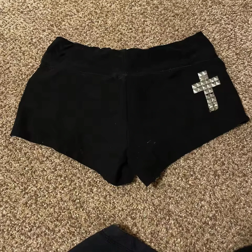 Women's Retro Punk Y2K Denim Shorts - usage example