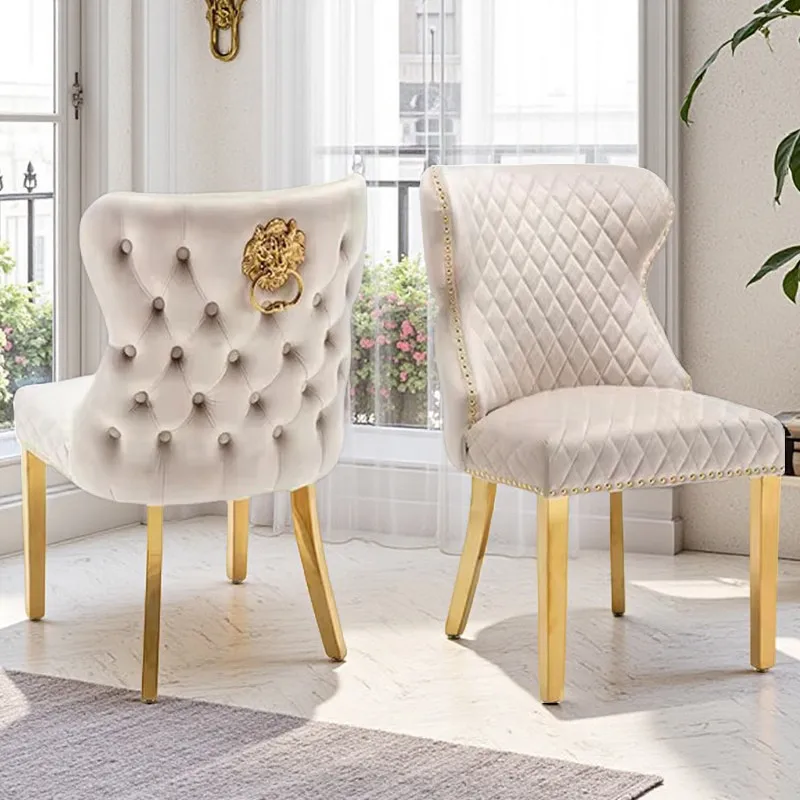 

Dining chairs 6 Dining chairs 6 Italian light luxury stainless steel Household postmodern simple leisure negotiation