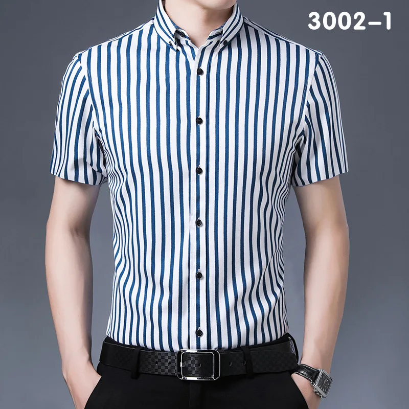 Wide Striped Shirt Men's Spring New Style Men's Top Coat Stretch Draped Casual Bagless Men's Shirt