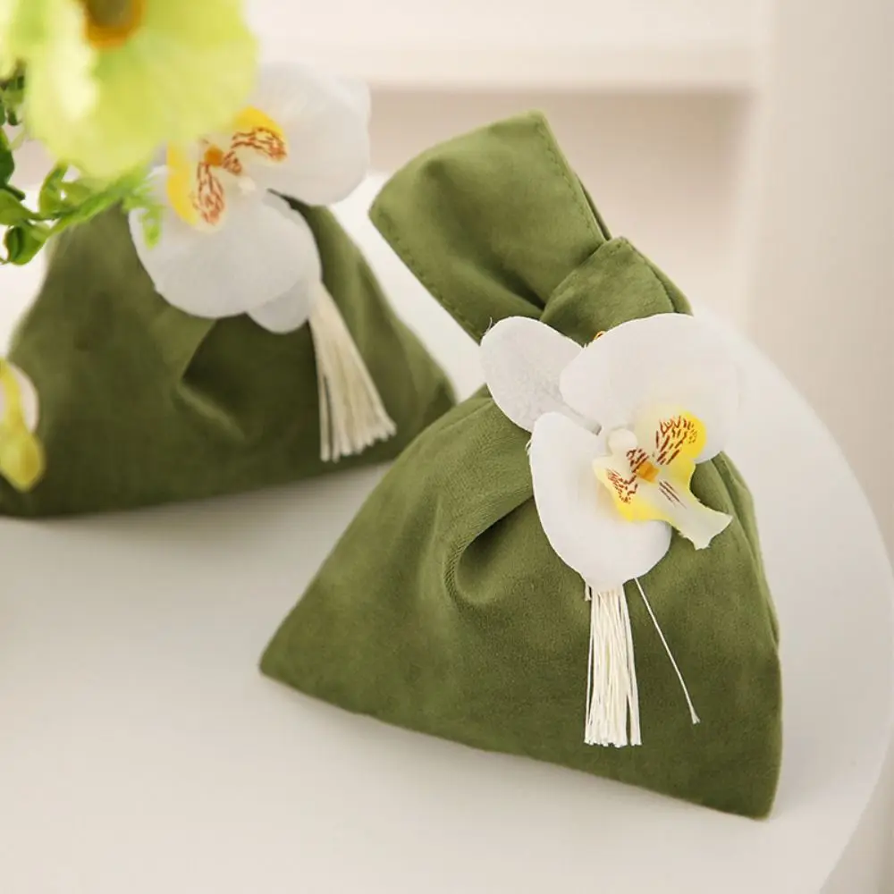 

Бархатная сумка на запястье с цветочной кисточкой, сумка для макияжа с орхидеей, сумка в китайском стиле, сумка для хранения, упаковка ювелирных изделий, праздничная коробка для сахара