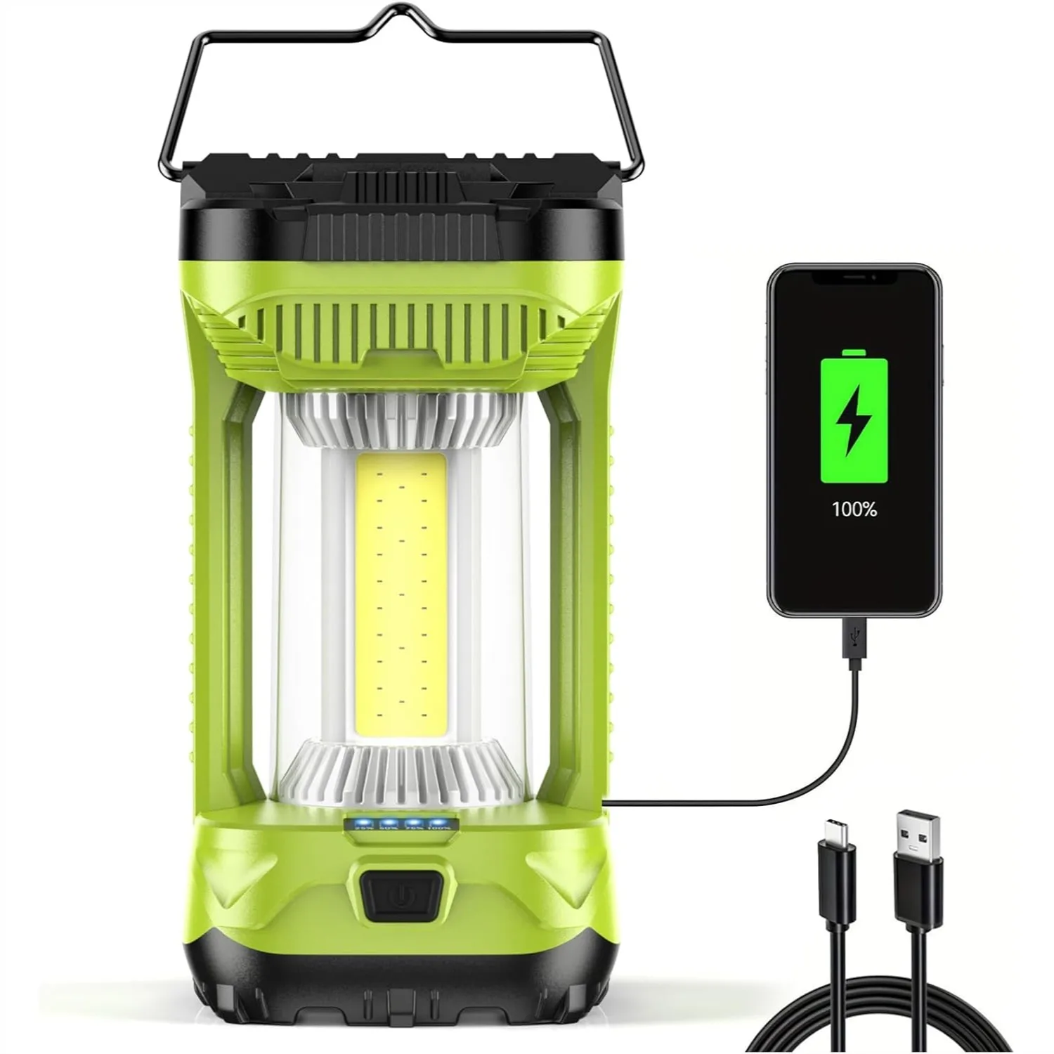 

LED Camping Lantern Rechargeable, 4000LM Super Bright for Power Outages, 4600mAh Portable Emergency Light with Power Bank