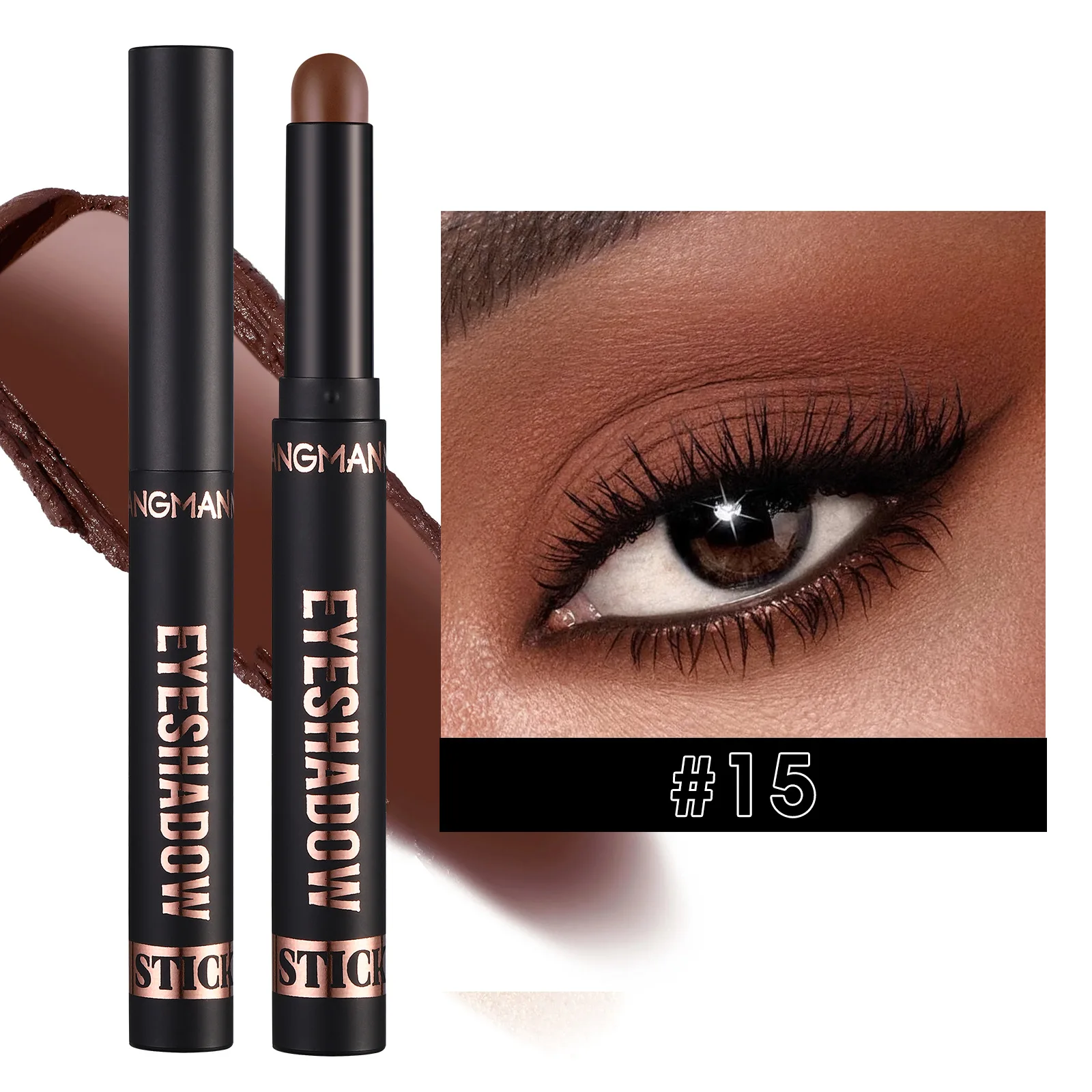 Wasserdichter glitzernder brauner Lidschatten stift dauerhafter Schimmer matt liegender Seidenraupen-Lidschatten stift Text marker Stick Augen Make-up-Werkzeuge
