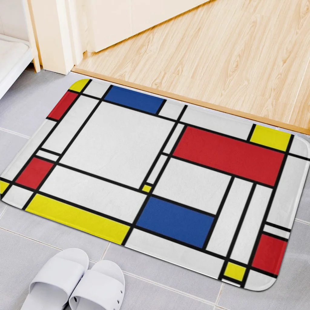 

Mondrian Minimalist De Stijl Modern Art © fatfatin Living Room Rug Carpet Flannel Slip Mat Aesthetic Room Decoration