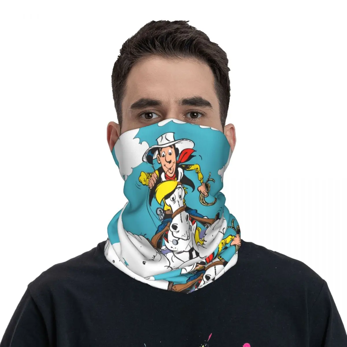 Balaclava respirável unissex para adulto, Lucky Luke Bandana, capa de pescoço, lenço, ciclismo, 2