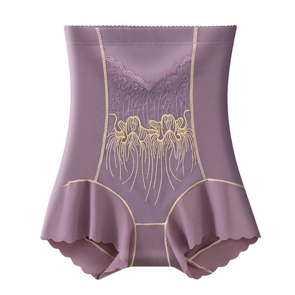 

High Waist Postpartum Body Shaper Shapewear Embroidery Flower Seamless Underpants Floral Panties Belly Contracting