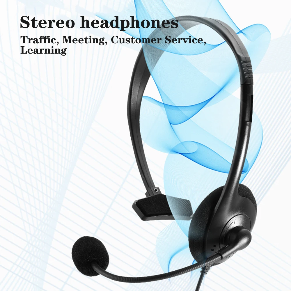 USB Headset with Mic Noise Cancelling & Audio Controls USB Headphone for Computer Laptop Business Call Center Office