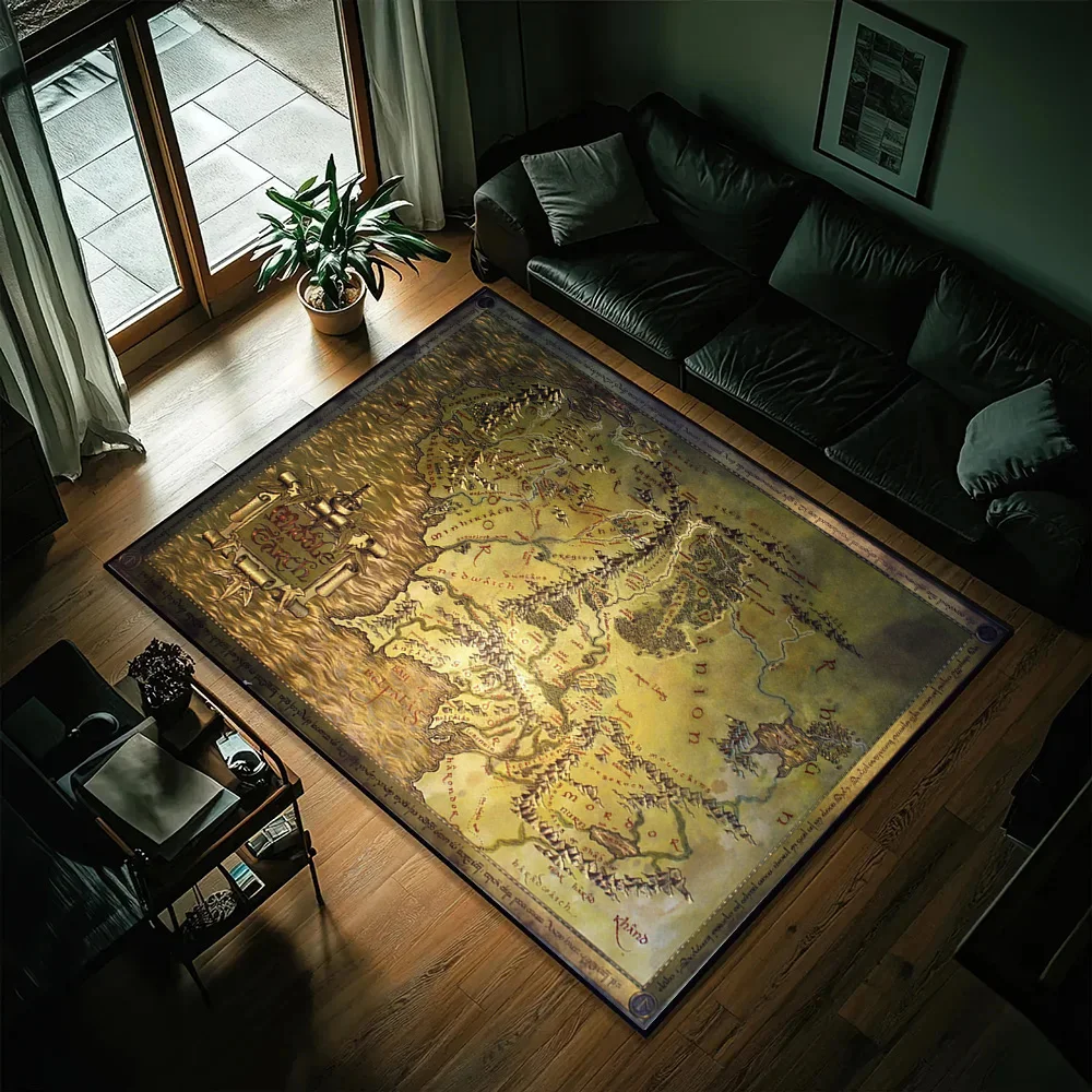 3D Map Flat M-Middle Earth Game Movie Carpet Rug for Art Living Room Decor Sofa Home Gifts Kids Game Area Rug Non-slip Floor Mat image 3