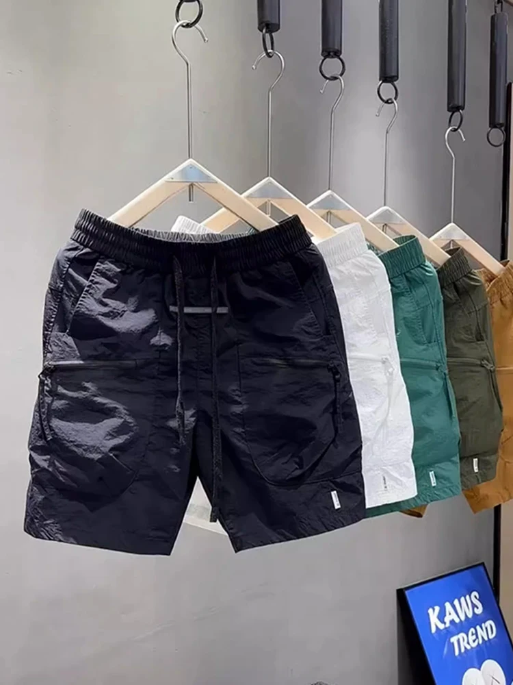 

Men's Spor Color Workwear orts Summer Thin Qui Dry Breathable Five-Quarter Casual Beach Pants Trendy Loose Fit