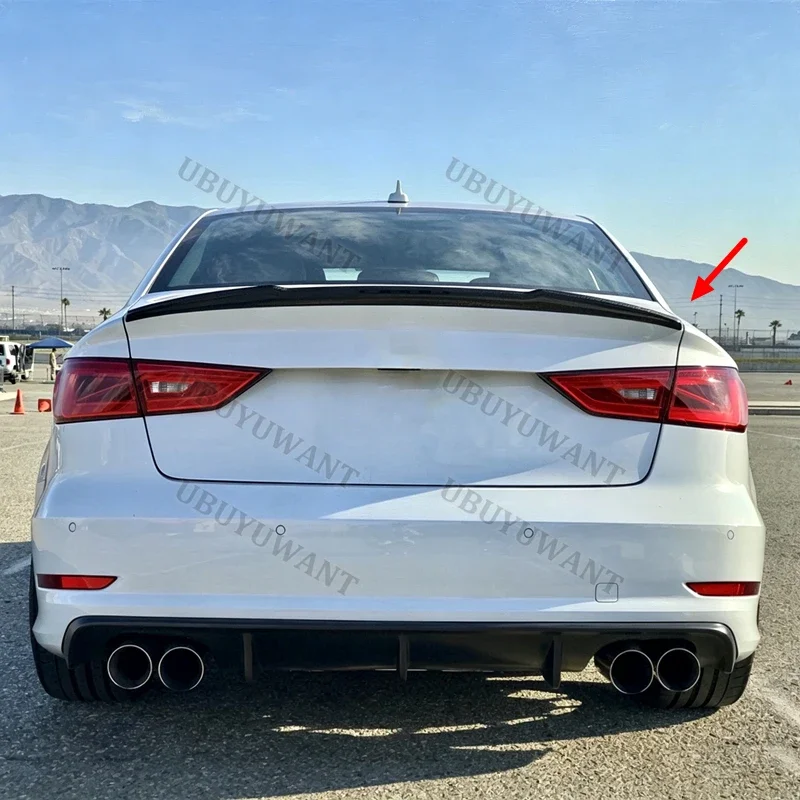 FOR AUDI A3 S3 RS3 8V Limousine Sedan V Style 2013-2020 Rear Trunk Spoiler Wing Top Tail Lip Spoiler Diffuser Auto Parts view 6