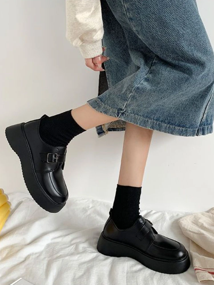 Mary Janes Japanese Style Shoes Woman Non Slip Vintage Black Shoes Casual Flat Fashion Pumps Girl Round Toe Slim 2022 Autumn