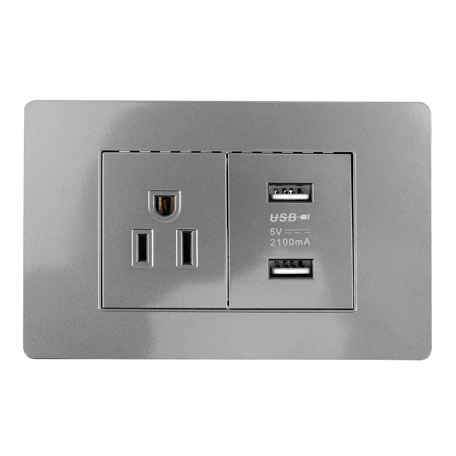 Multi-Use Electric Device Wall Outlet Usb Charging Household Power Socket Home Office Accessory Durable Fixed Plug (Us Plug)