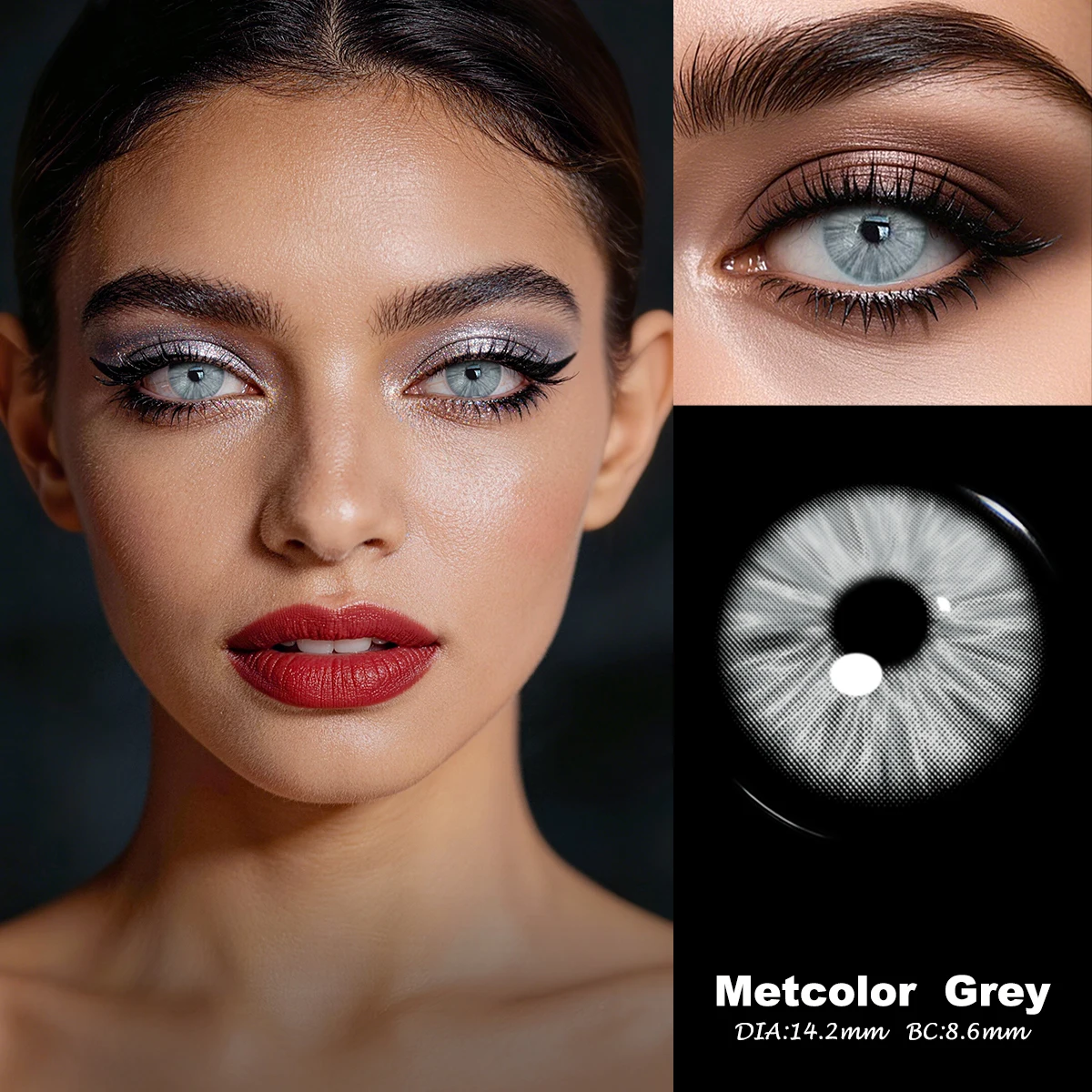 Visuashow 2 Stück Natürliche Farblinsen, Jährlich Tragbar, für Myopie mit Stärke, Weich und Bequem. Perfekt für modisches Make-up, Kosmetik und alltägliche Looks, die Ihre Schönheit unterstreichen – Detail 20