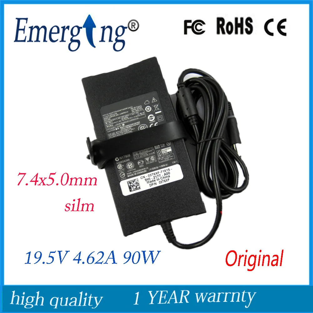 19.5V 4.62A 90W 7.4X5.0mm  Silm Original AC Laptop Adapter For Dell  Inspiron 300M E1705 14R 15R E4200 E4300 N4010 N4020 M5110