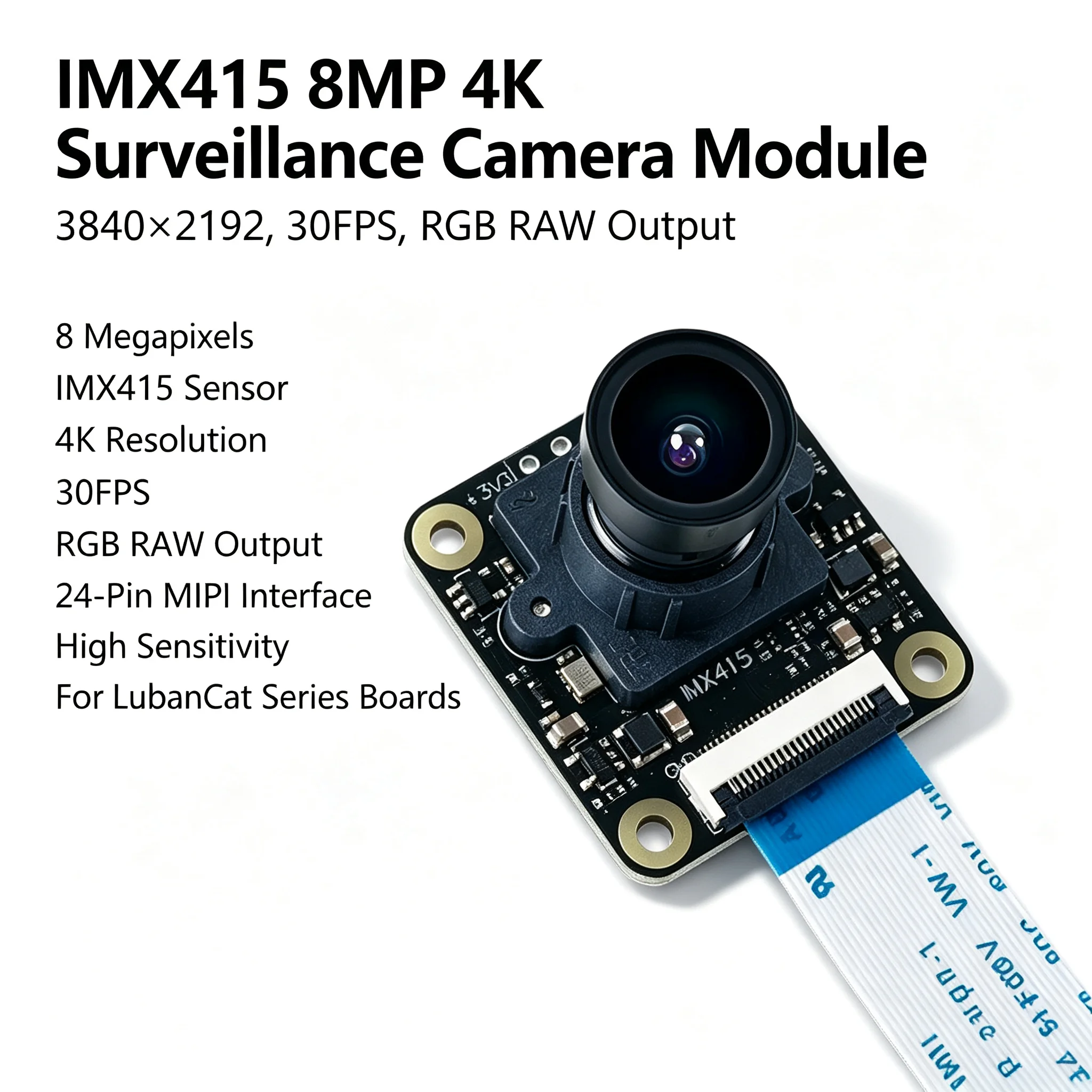 IMX415 8MP MIPI Camera Module CMOS Sensor Compatible with LubanCat