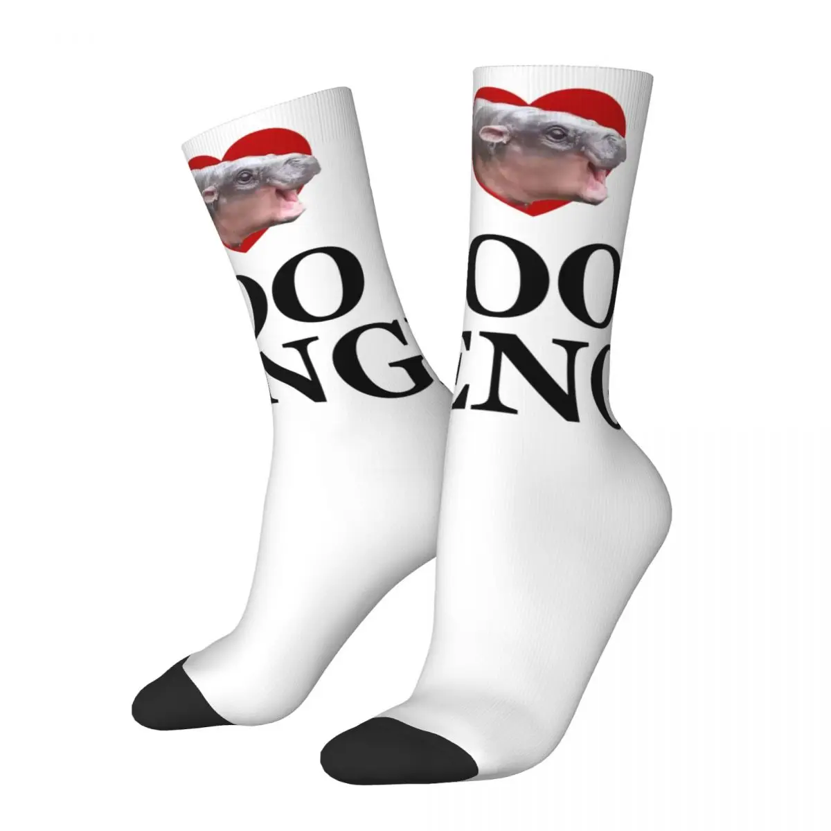 I Heart Moo Deng Socks Winter Stockings Casual Men's High Quality Socks Graphic Outdoor Sports Anti Bacterial Socks