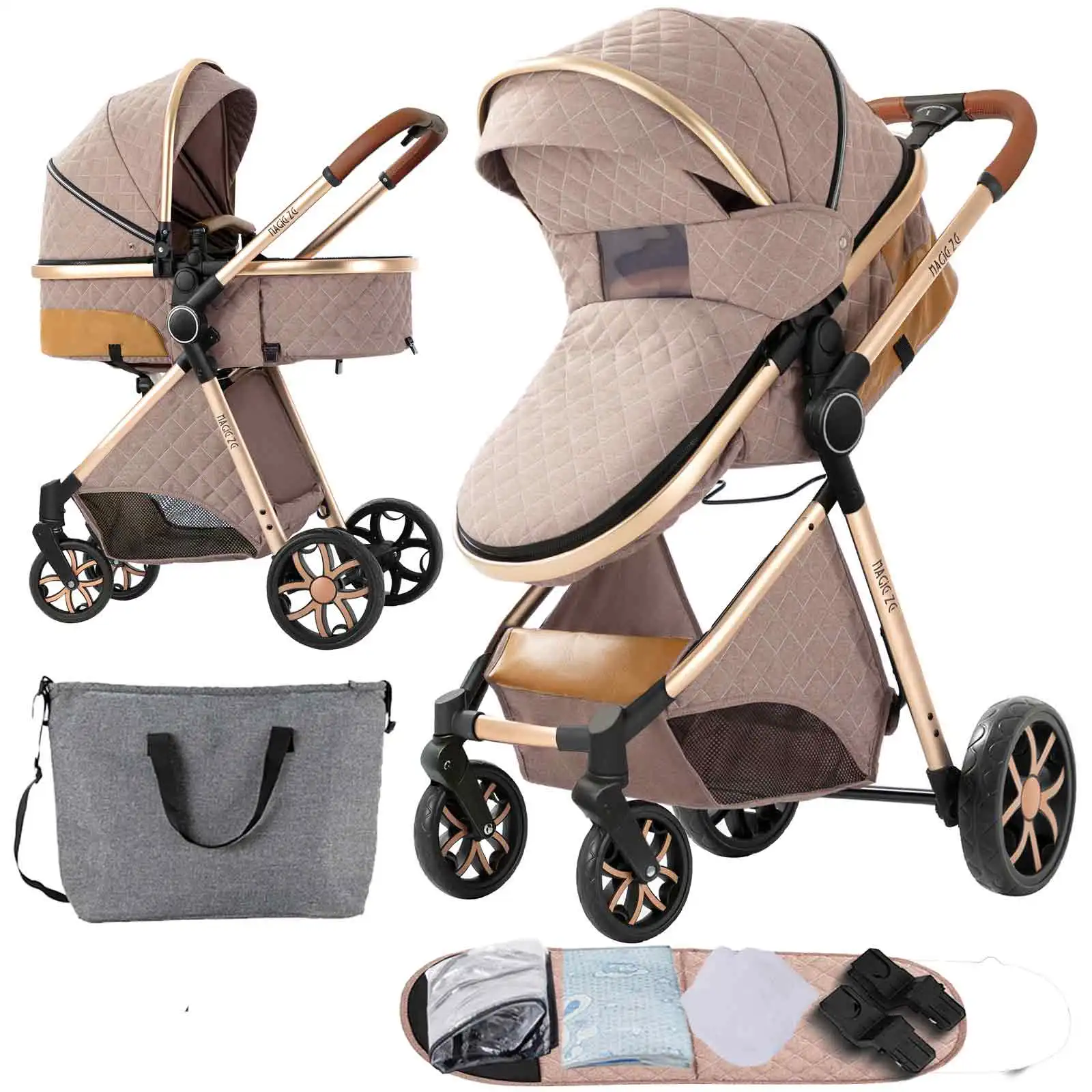 

2 In 1 Stroller for Baby Light Stroller Baby Carriage Four Wheel Strollers Travel Stroller Baby Accessories Portable Mother-Kid