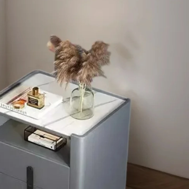 

Bedside Table Luxury Economy Tables Elegance Nightstands Smooth Nordic Design Cute Side Bed White Room Gamer Cabinet Round Wood