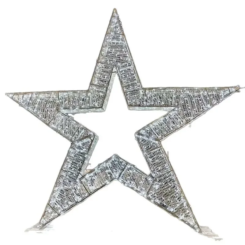 2025 Christmas five-pointed star lighting modeling shopping mall park outdoor lighting Christmas beauty scene layout