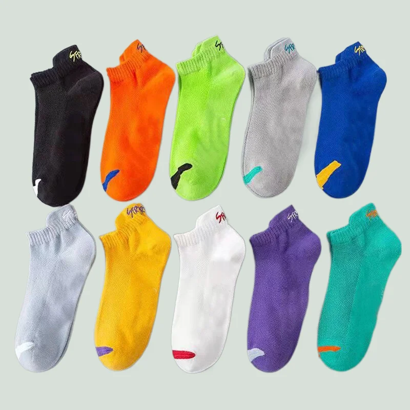 Calcetines deportivos de alta calidad para hombre, medias transpirables, desodorantes, informales, para correr, 10 pares, 2024