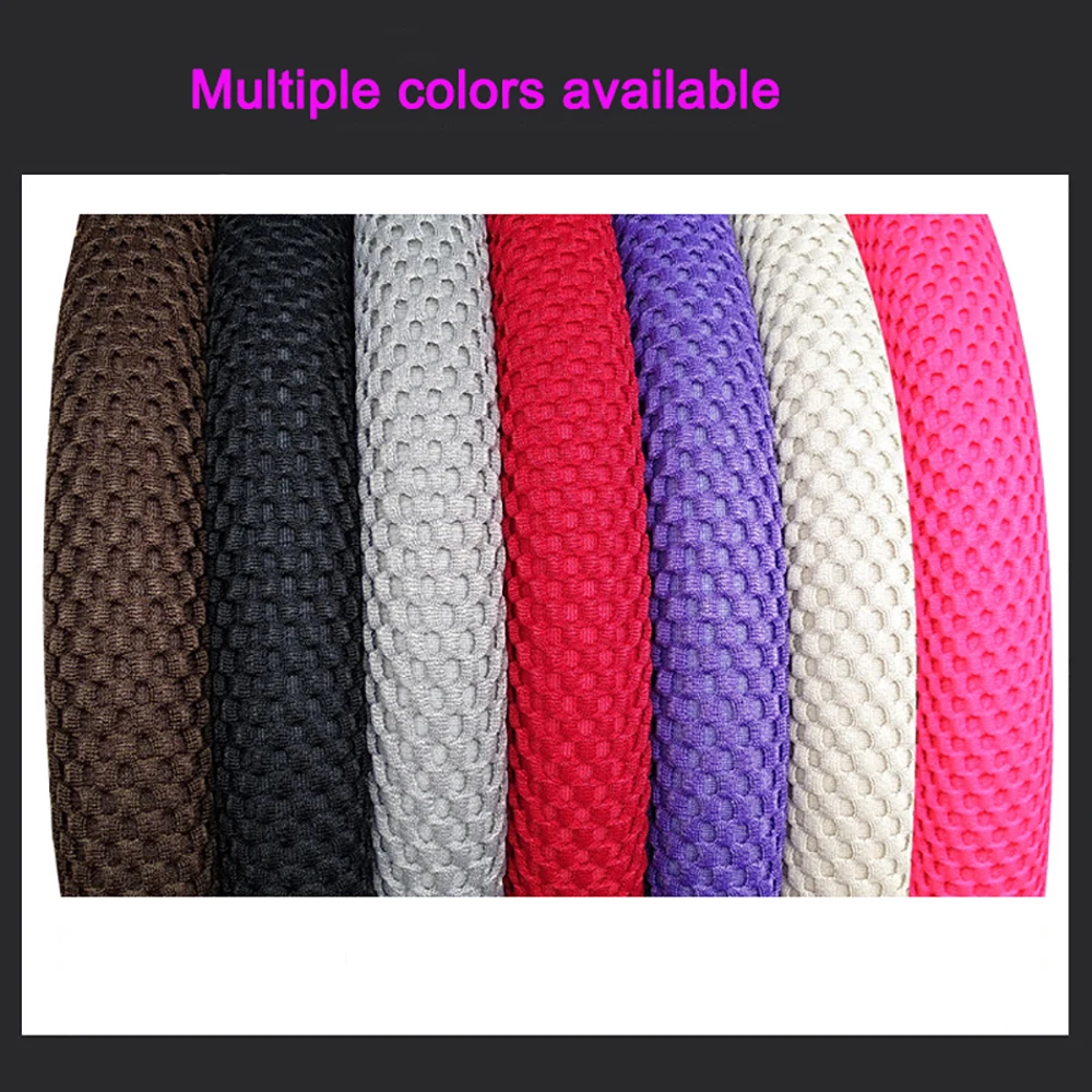 Universal 38CM 1 Pcs Ice Silk Steering Wheel Cover Wear-resistant Anti-slip Car Accessories Gear Handbrake Cover Interior