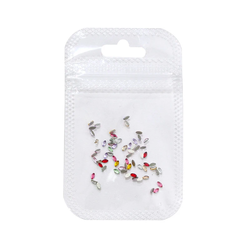 50 個 1.5*3 ミリメートルネイルアートラインストーンガラスクリスタルミニフラットバック馬の目 DIY マニキュア装飾ダイヤモンド