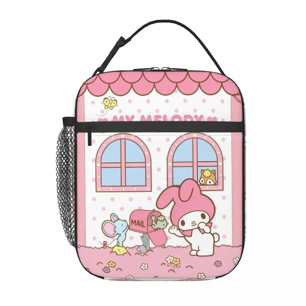 Sanrio Kawaii My Melody Insulated Lunch Bags Cooler Meal Container Anime Large Tote Lunch Box Food Bag College Outdoor