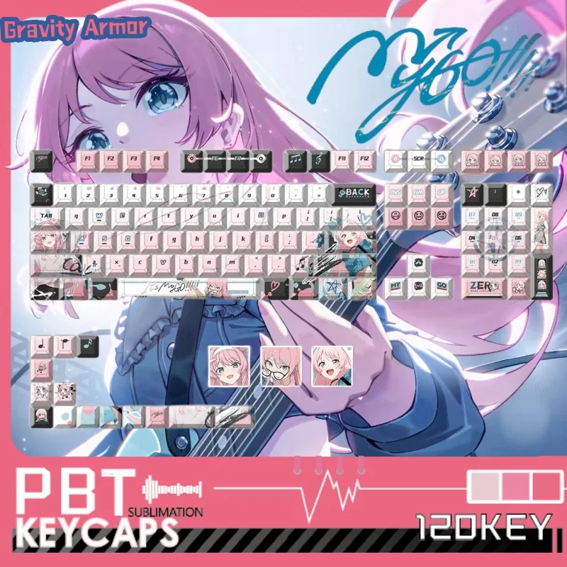 

Hot Sale My Go Anime Theme Keycaps 120 Key Cherry Mechanical Keyboard Cartoon Transparent Game Collection Festival Gift Key Cap