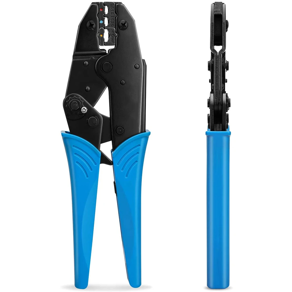 HS-30J Wire Crimper Tool Ratcheting Insulated Butt Spade Fork Ring Wire Terminals Connectors Crimping Pliers for AWG20-10