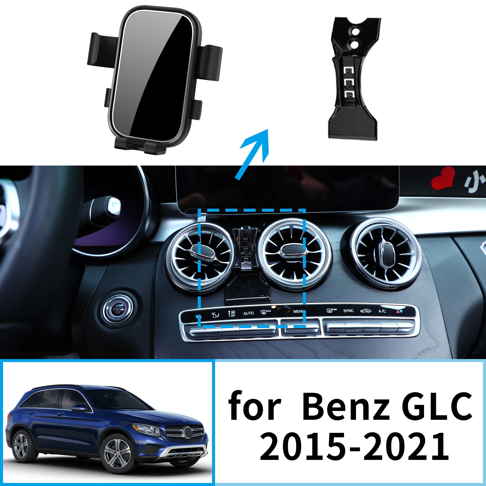 

Car Mobile Phone Holder GPS Bracket for Benz GLC X253 C253 2015 2016 2017 2018 2019 2020 2021 Navigation Stand Auto Accessories