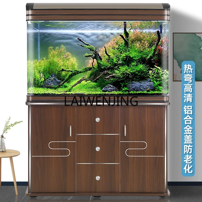 HLZ desktop fish tank small and medium one meter large hot bending glass aquarium