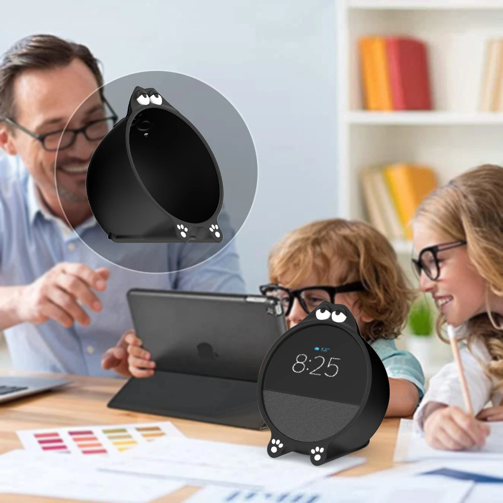 Funda de silicona para Amazon Echo Spot 2024, funda protectora portátil suave, impermeable y a prueba de polvo para accesorios de altavoz Echo Spot