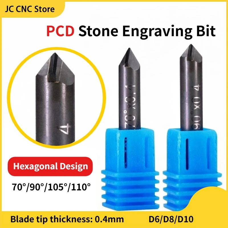 BIG SIZE 8 mm 10 mm Diamond stone cutter End mill PCD Engraving bits granite engraver tools carved cutter for Marble