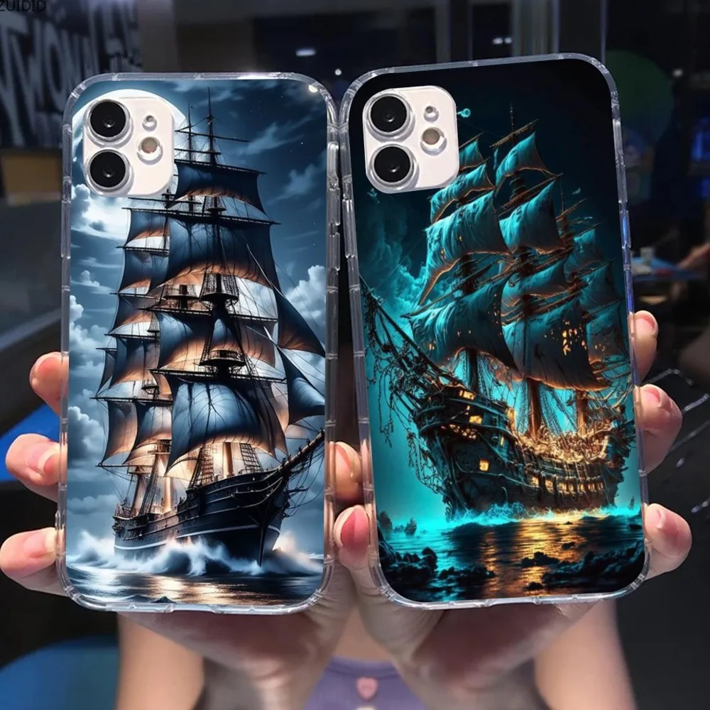 Pirate Corsair Mobile Cell Phone Case for iPhone 15 14 13 12 11 XS X 8 7 6 Plus Mini Pro Max SE 2022 Clear Phone Cover Funda