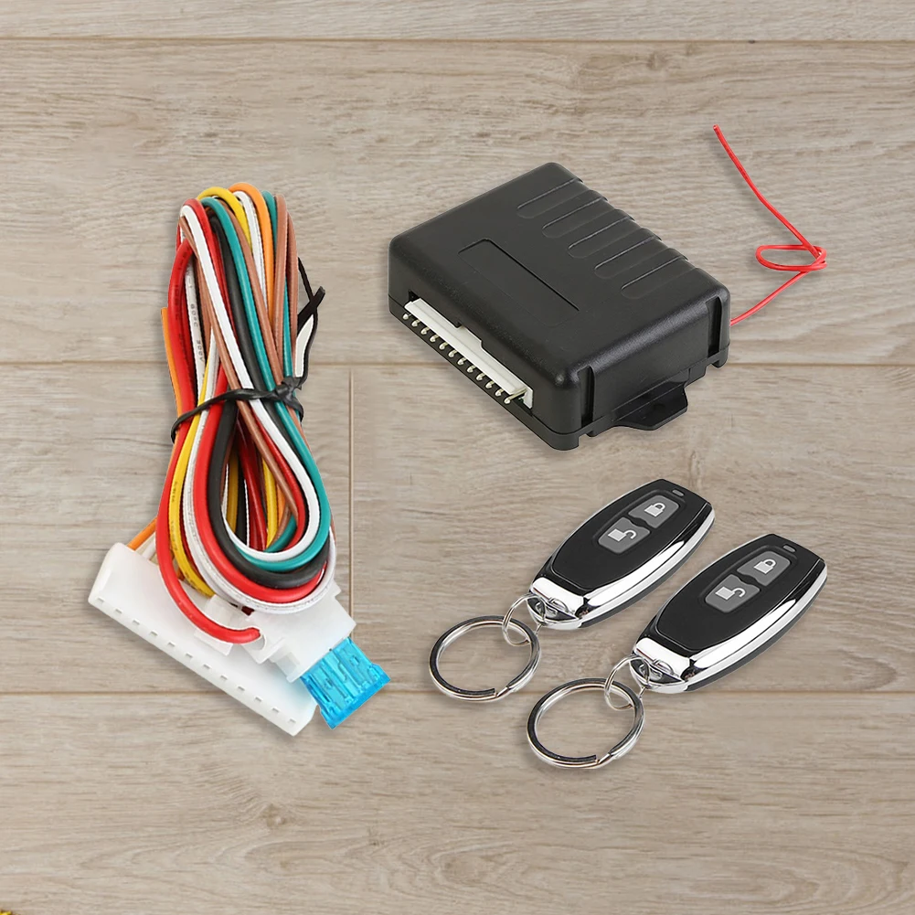 

Car Remote Central Door Lock Kit with Remote Control Keychain Central Kit System Button 433.92MHz Release Keyless Entry System