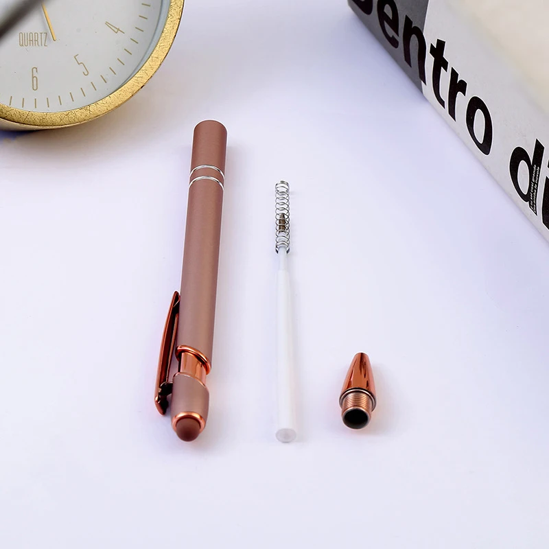 Simple Rose Gold Metal Ballpoint Pens Personalized Custom LOGO Engraved Name Advertising Gifts School Stationery Office Supplies