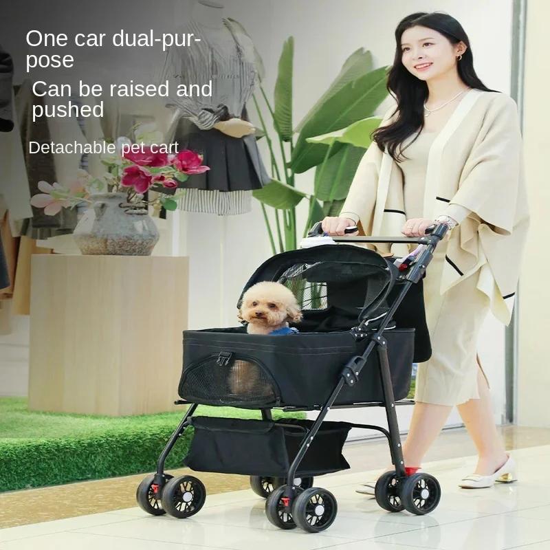 Foldable Pet Cart for Dogs and Cats Light and Portable Pet Handcart Easy to Separate Convenient for Travel and Daily