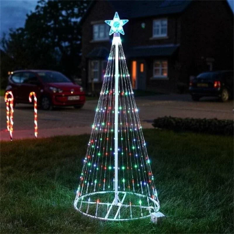 LED Christmas Tree Lightshow String Waterfall Star Lights Outdoor Colourful Multicolor for Garden Yards Wedding Party Decoration
