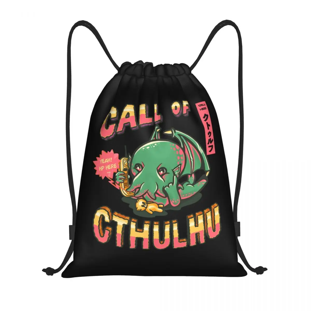 Custom Funny Call Of Cthulhu Drawstring Bags for Shopping Yoga Backpacks Men Women Lovecraft Sports Gym Sackpack